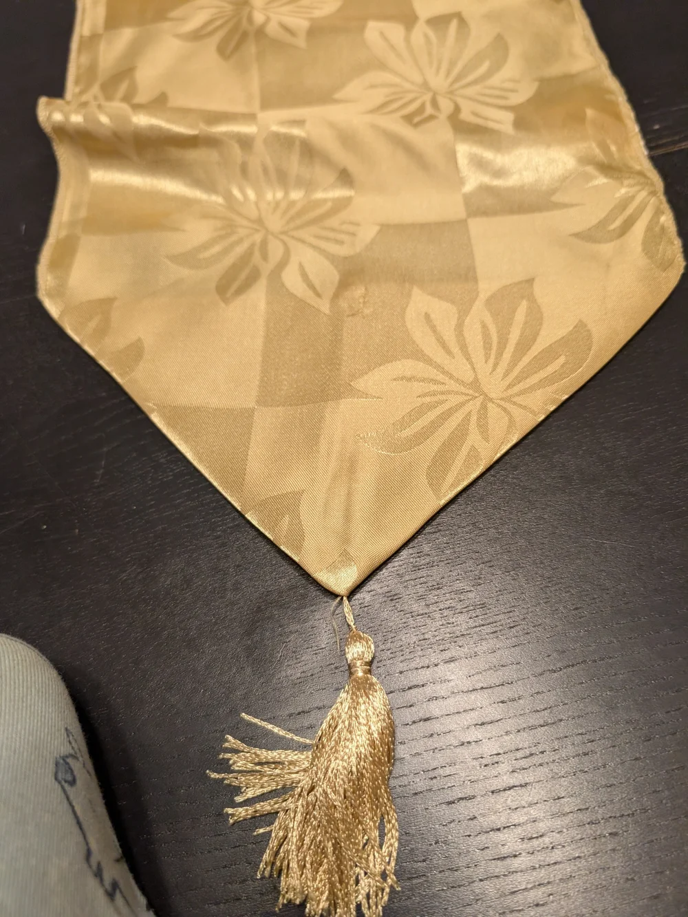 Gold Floral Jacquard Table Runner
